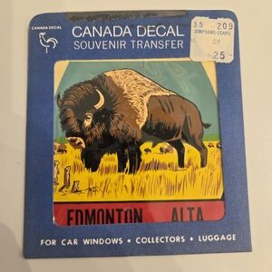 Vintage 60s-70s Decal Transfer For Car Window Edmonton Buffalo